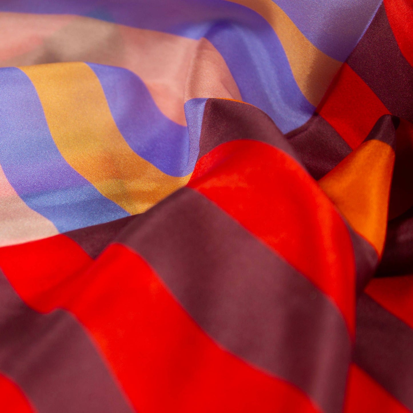 Red Colorblock Scarf |100% Silk
