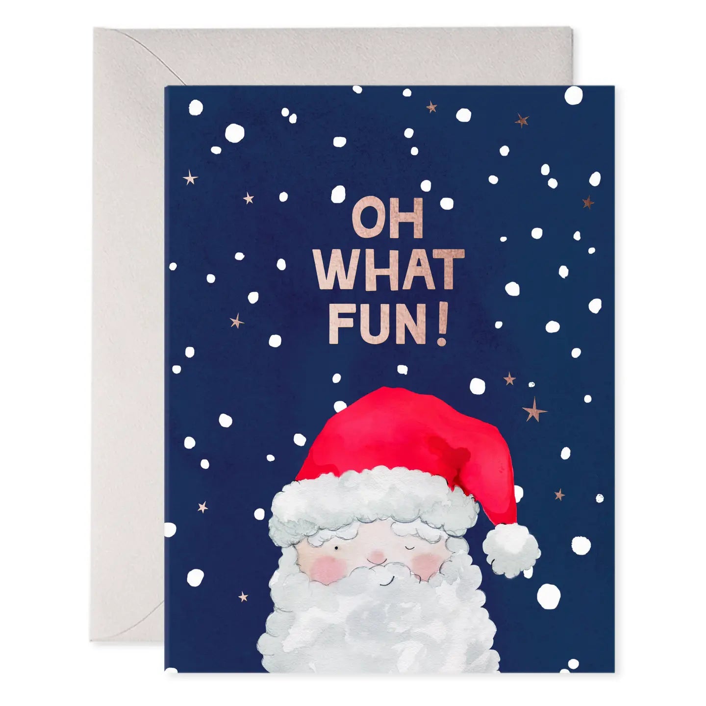 Oh What Fun Santa Greeting Christmas Card