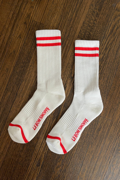 Le Bon Shoppe - Extended Boyfriend Socks: Classic White