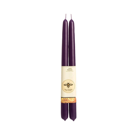 100% Pure Beeswax Tapers: Eggplant / Standard (12" x 7/8")