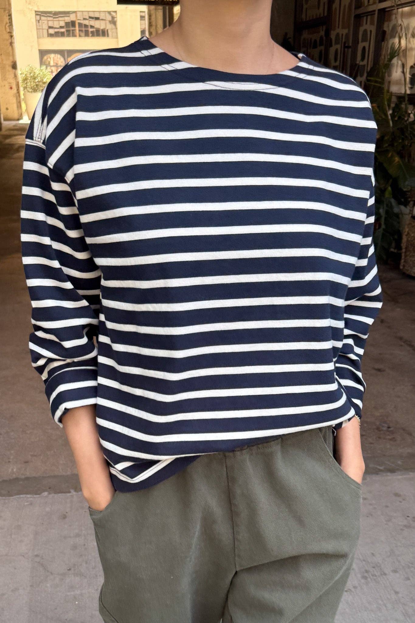 Sailor Top: WHITE STRIPE ON NAVY