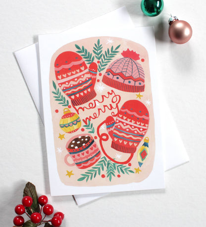 michele maule - Holiday Card - Merry Merry Mittens