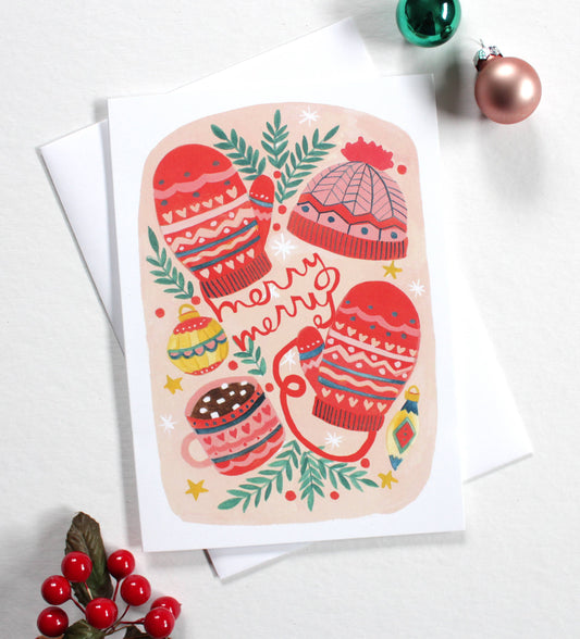 michele maule - Holiday Card - Merry Merry Mittens