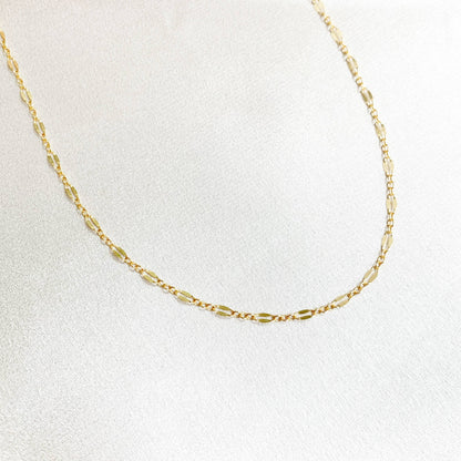 Kamryn Dapped Sequin Necklace Gold Filled: 16”