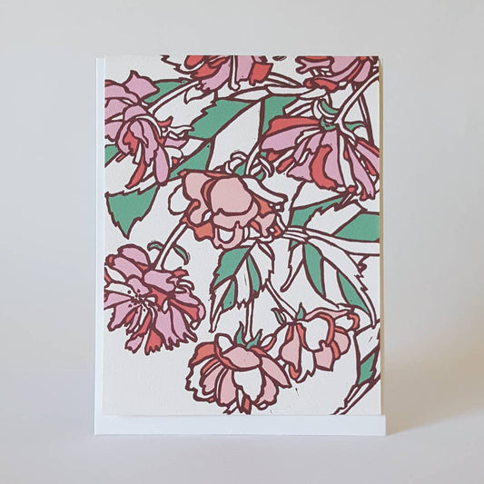 Pink Spring Cherry Blossom Blank Card