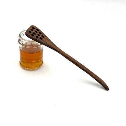 7" Walnut Wood Hex Honey Dipper
