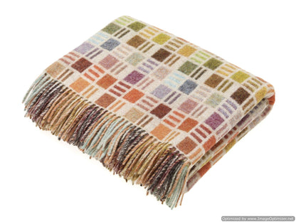 Contemporary Windowpane Merino Lambswool Throw