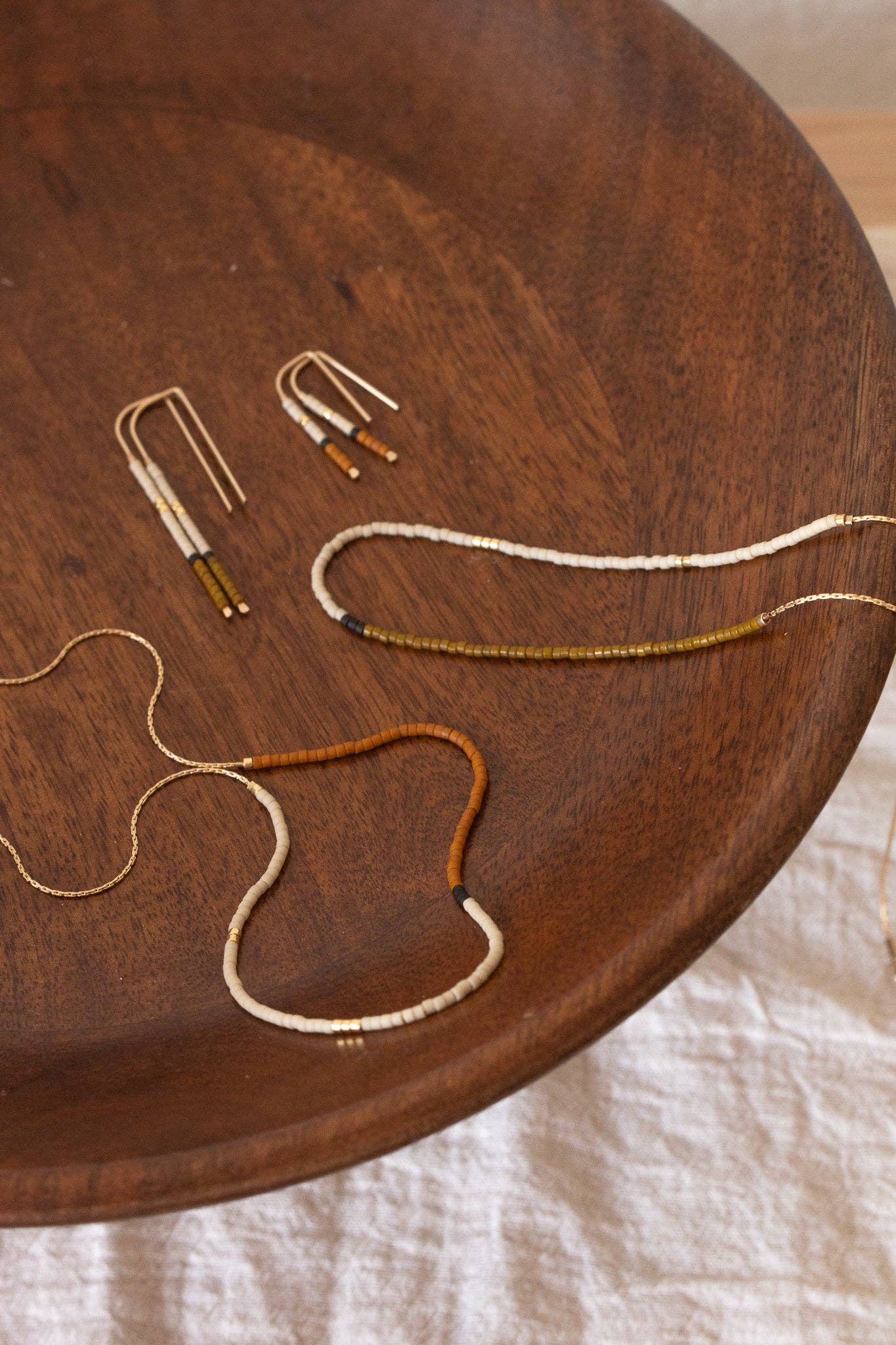 Mala Necklace: Olive Gold Filled 18"