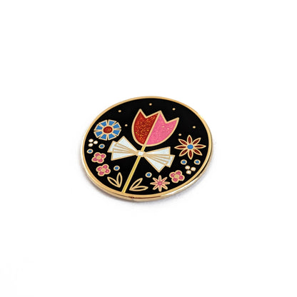 Tulip and Flowers Hard Enamel Pin