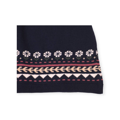 Fair Isle Knit Dress : Navy Blue / 6-12M