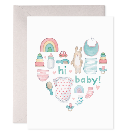 Hi Baby Heart Greeting Card