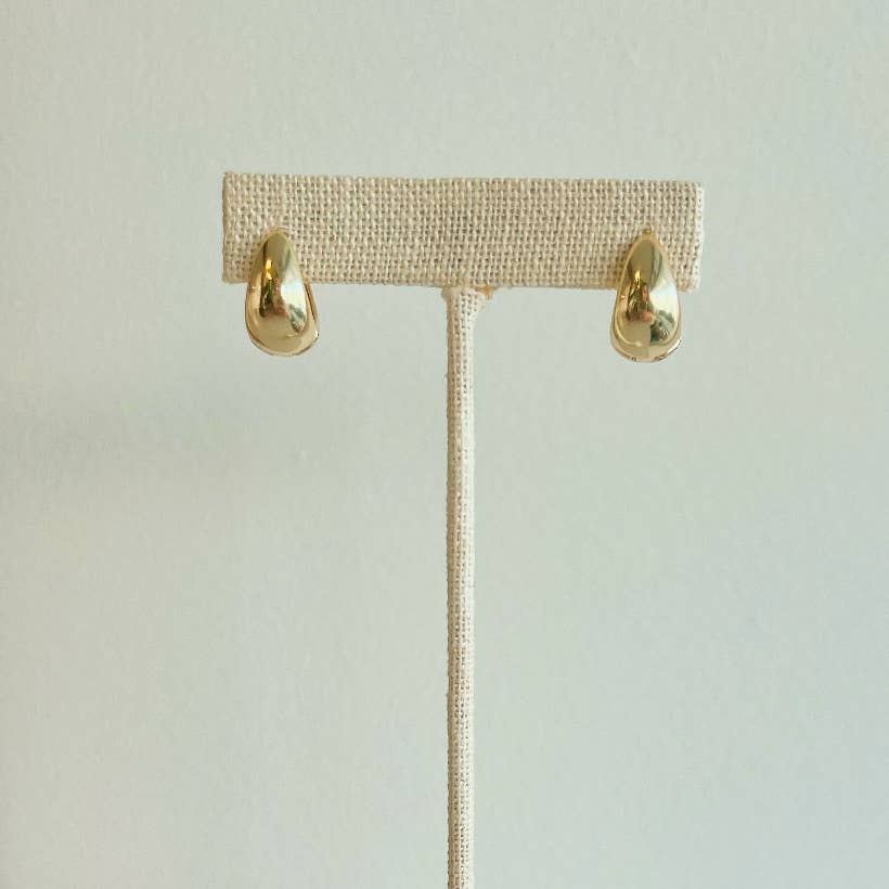 Teardrop Huggie Hoops Earrings Gold Filled