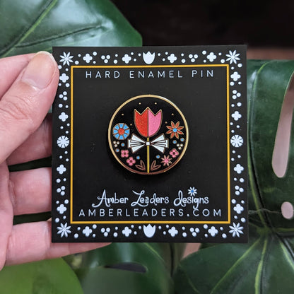 Tulip and Flowers Hard Enamel Pin