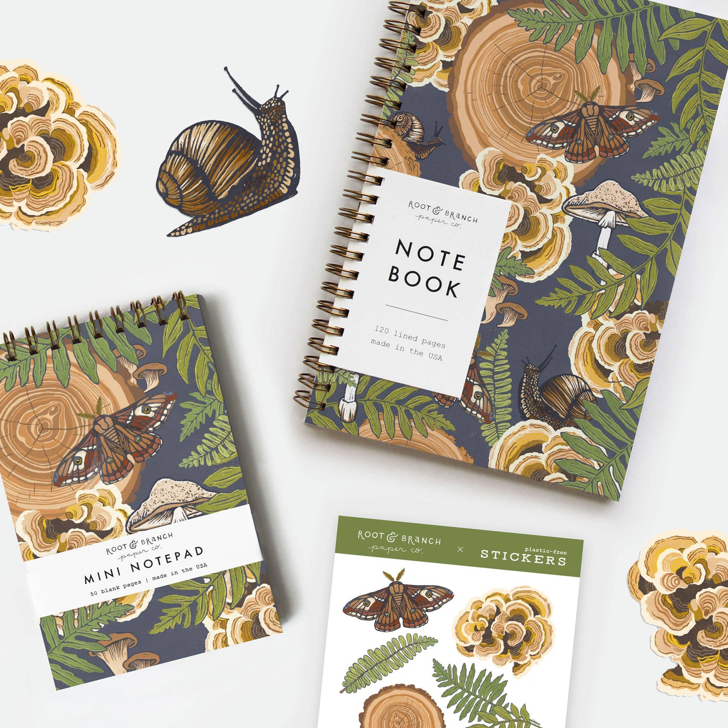 Root & Branch Paper Co. - Mushroom Grove Spiral Bound Notebook