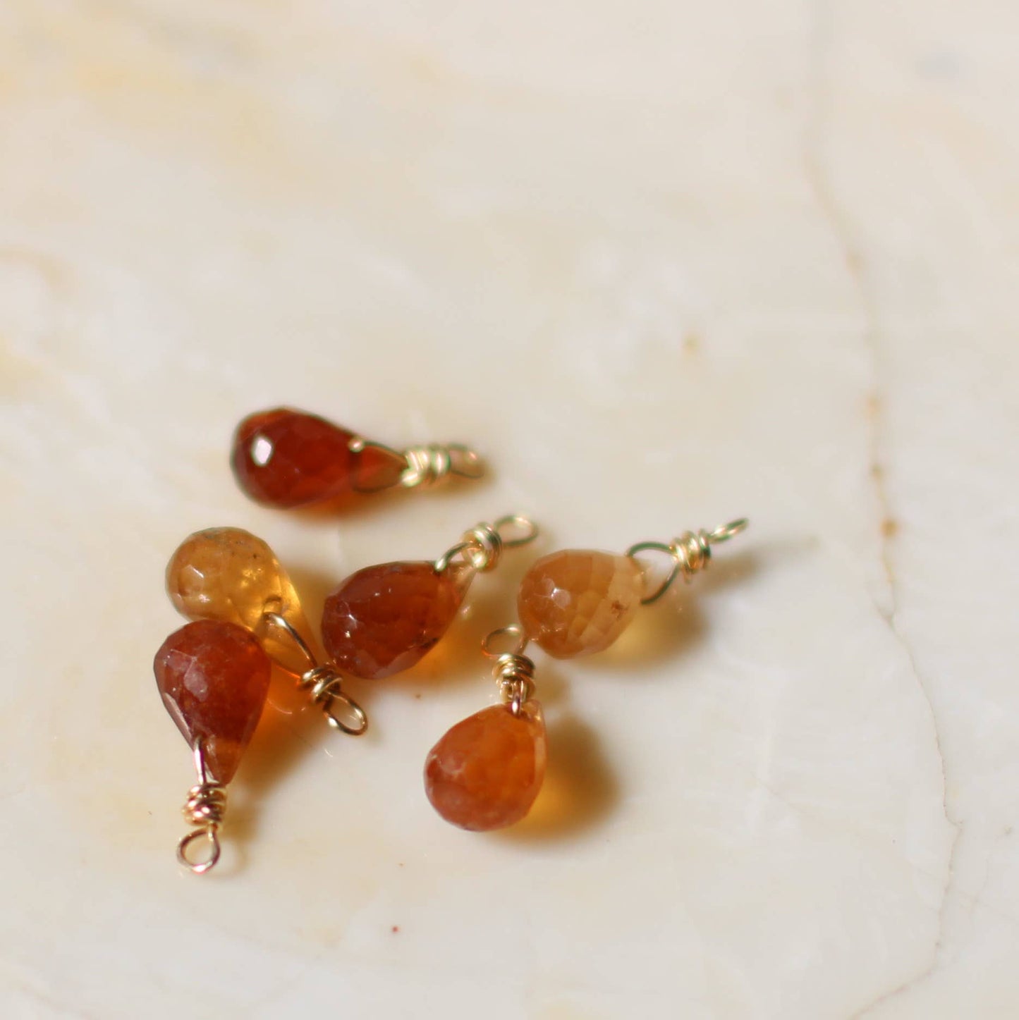 Carnelian Drop Hoops - Goldfilled