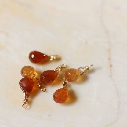 Carnelian Drop Hoops - Goldfilled