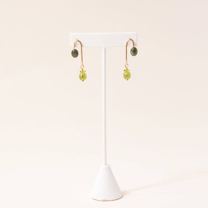 Jade Asymmetrical Arch Earrings