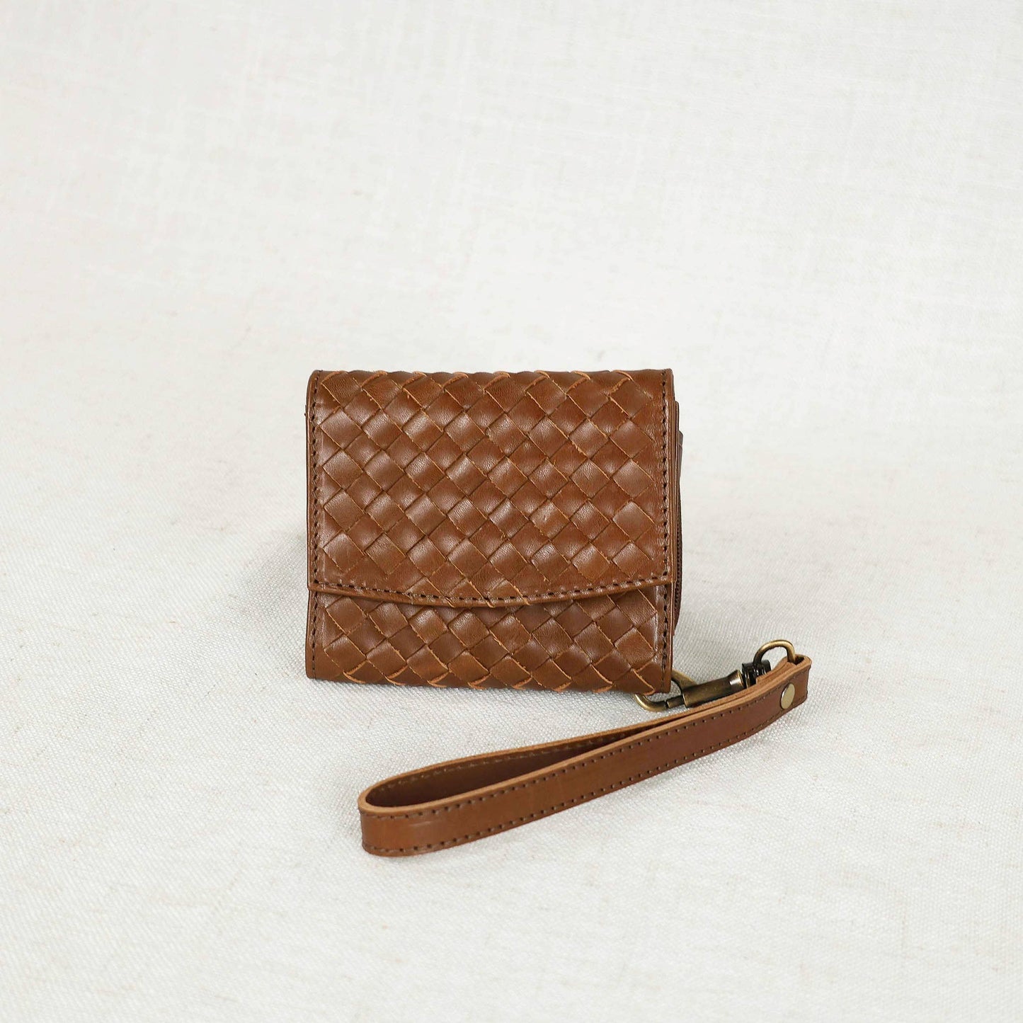 Woven Leather Wallet: Black