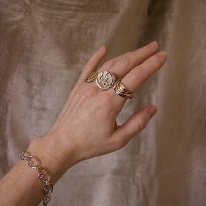 Silver Lining Circle Signet Ring