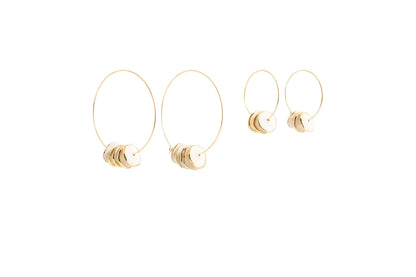 Porcelain Pinched Bead Hoops - Small