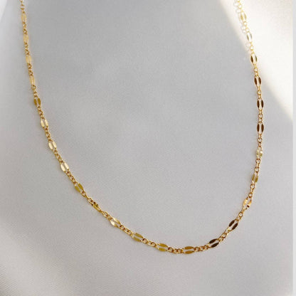 Kamryn Dapped Sequin Layering Chain Necklace Gold Filled: 16”