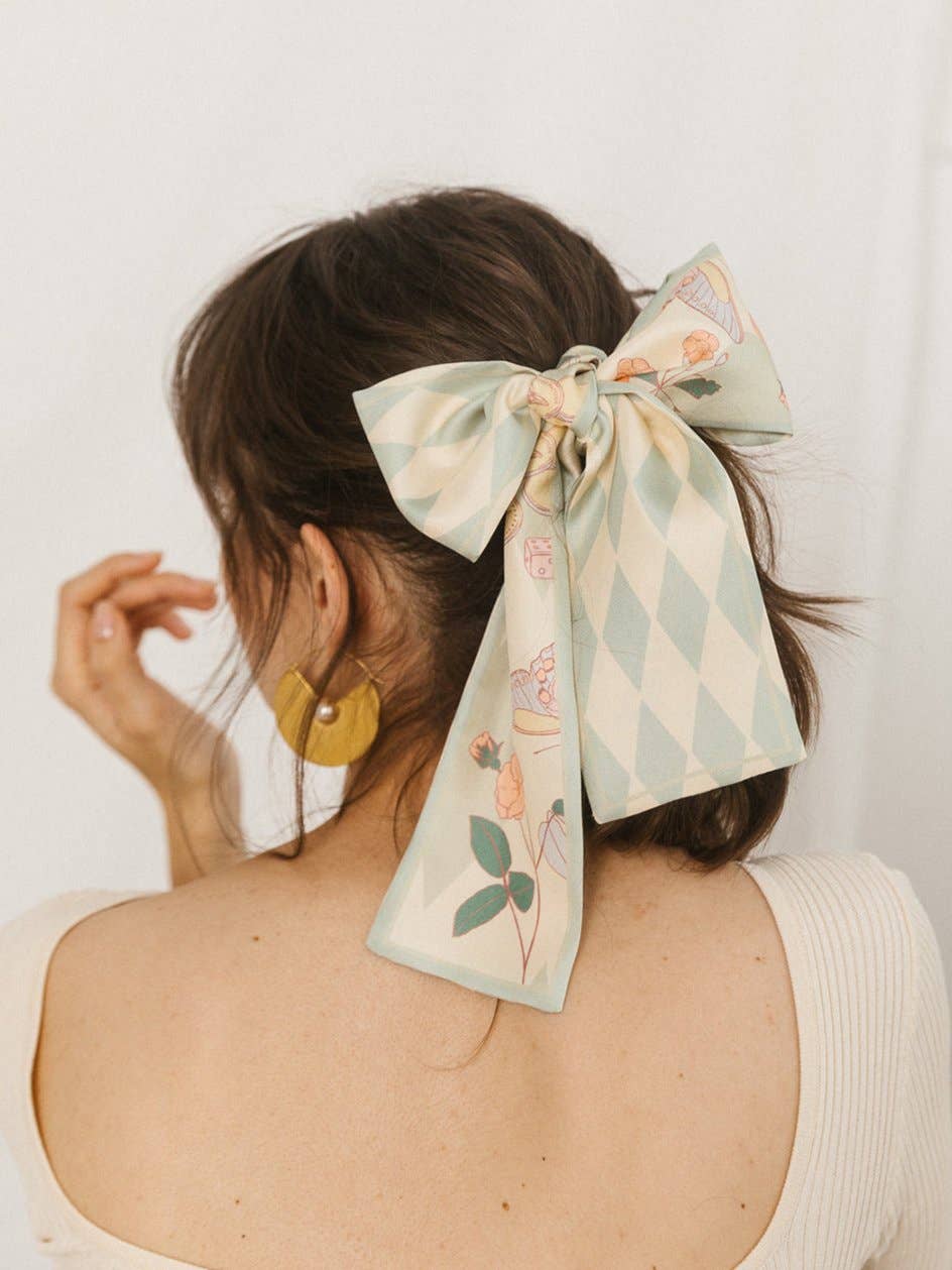 Wonderland Silk Scarf: Pastel Green