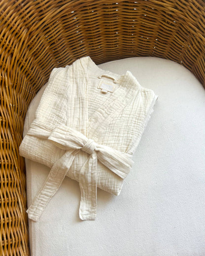Cotton Robe: Cream / One Size