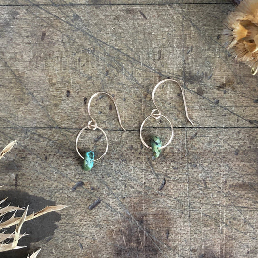 Turquoise Birthstone Earrings: Gold-Filled