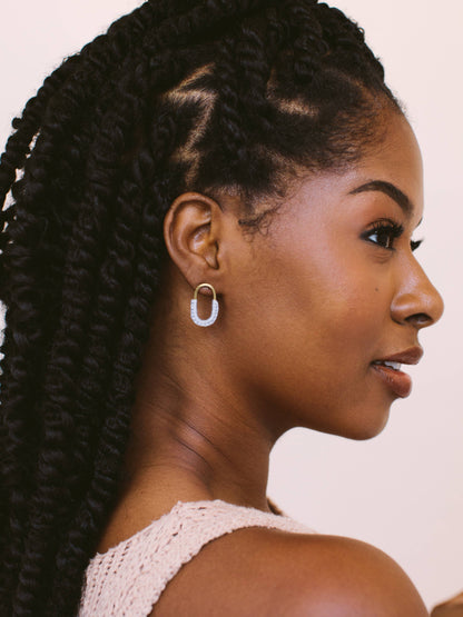 Mini Macramé Link Earrings: Serenity