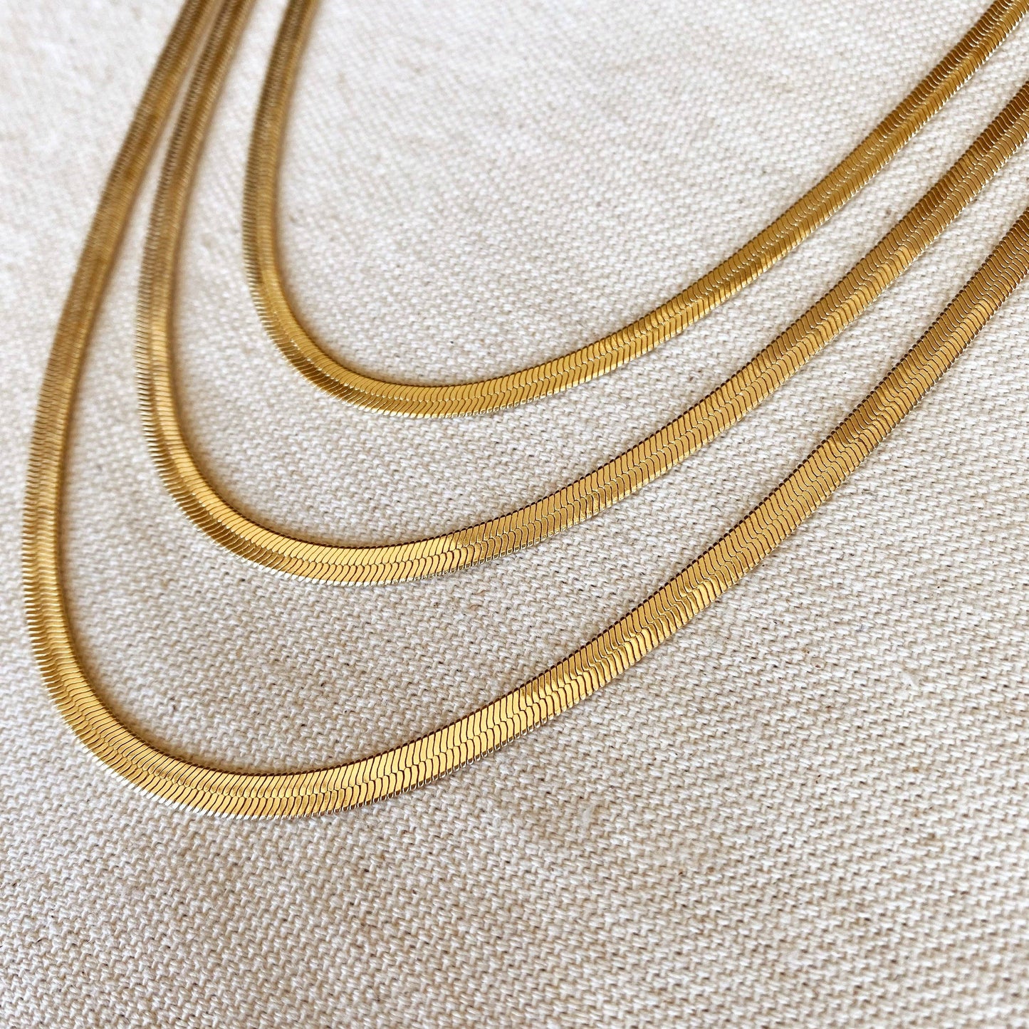 18k Gold Filled Herringbone Chain 16"
