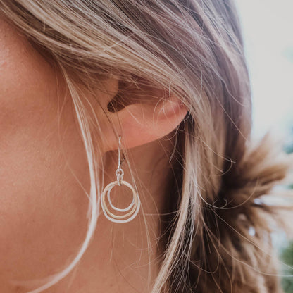 Two Tone Gold Silver Circle Dangle