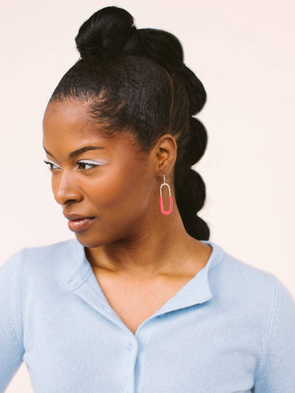 Macramé Link Earrings: Citrine