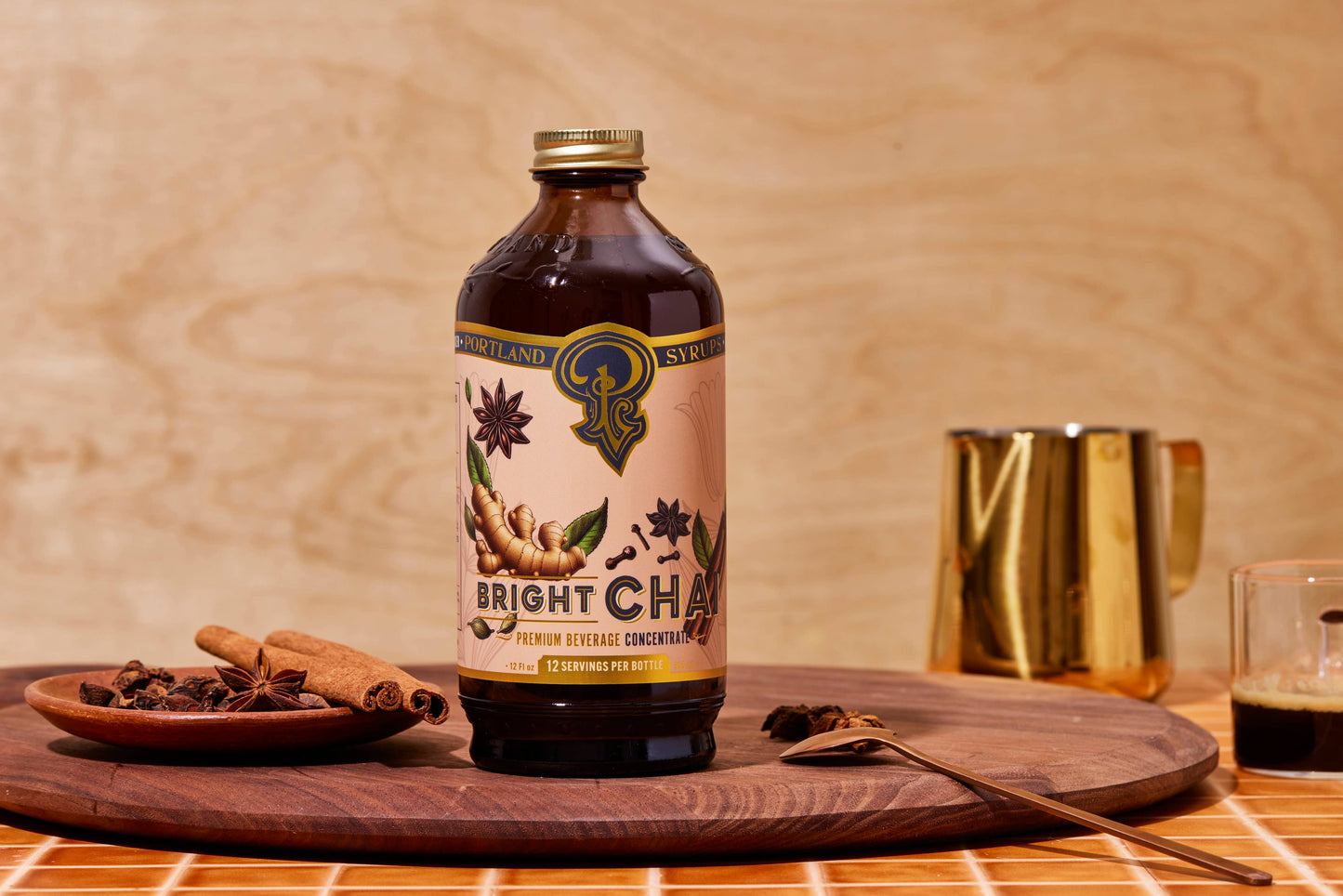 Bright Chai Syrup 12oz - cocktail / mocktail / coffee drinks