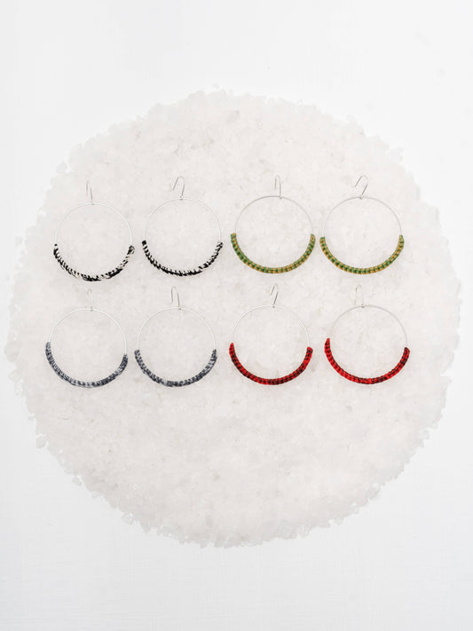 Macramé Hoops: Ink & Natural