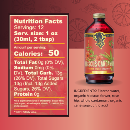 Hibiscus Cardamom Syrup 12oz