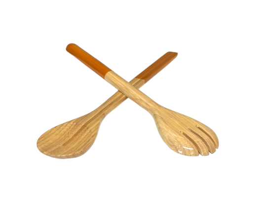 Large Bamboo Server Set: Caramel