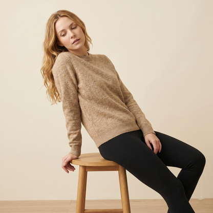 Cashmere Crewneck Sweater Oatmeal Melange