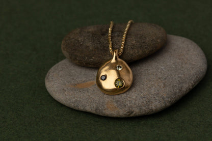 YEWŌ Collective - Mwala Constellation Necklace: Olive