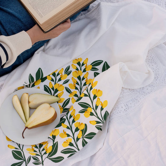 Yellow Flowers Tea Towel