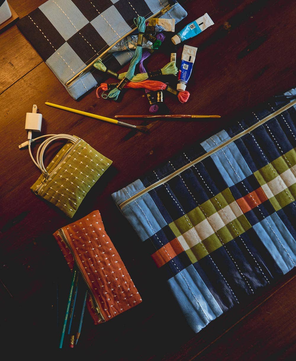Cross-Stitch Pencil Case: Moss