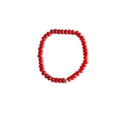 Market and King - Candy Stretch Bracelets: Red Jade