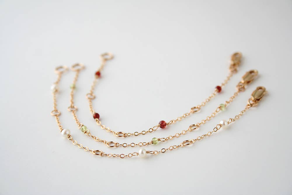 Gemstone Chain Bracelet | Pearl
