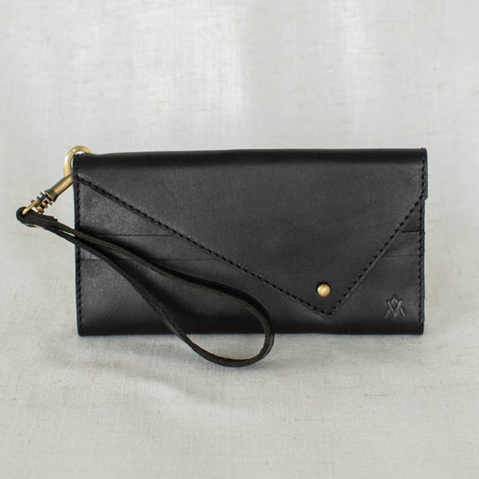 Tri-fold Wallet: Classic Black Leather