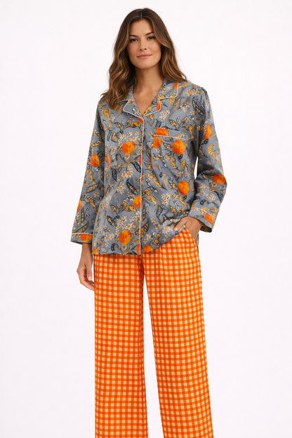 Peaches Cotton Pajama Set