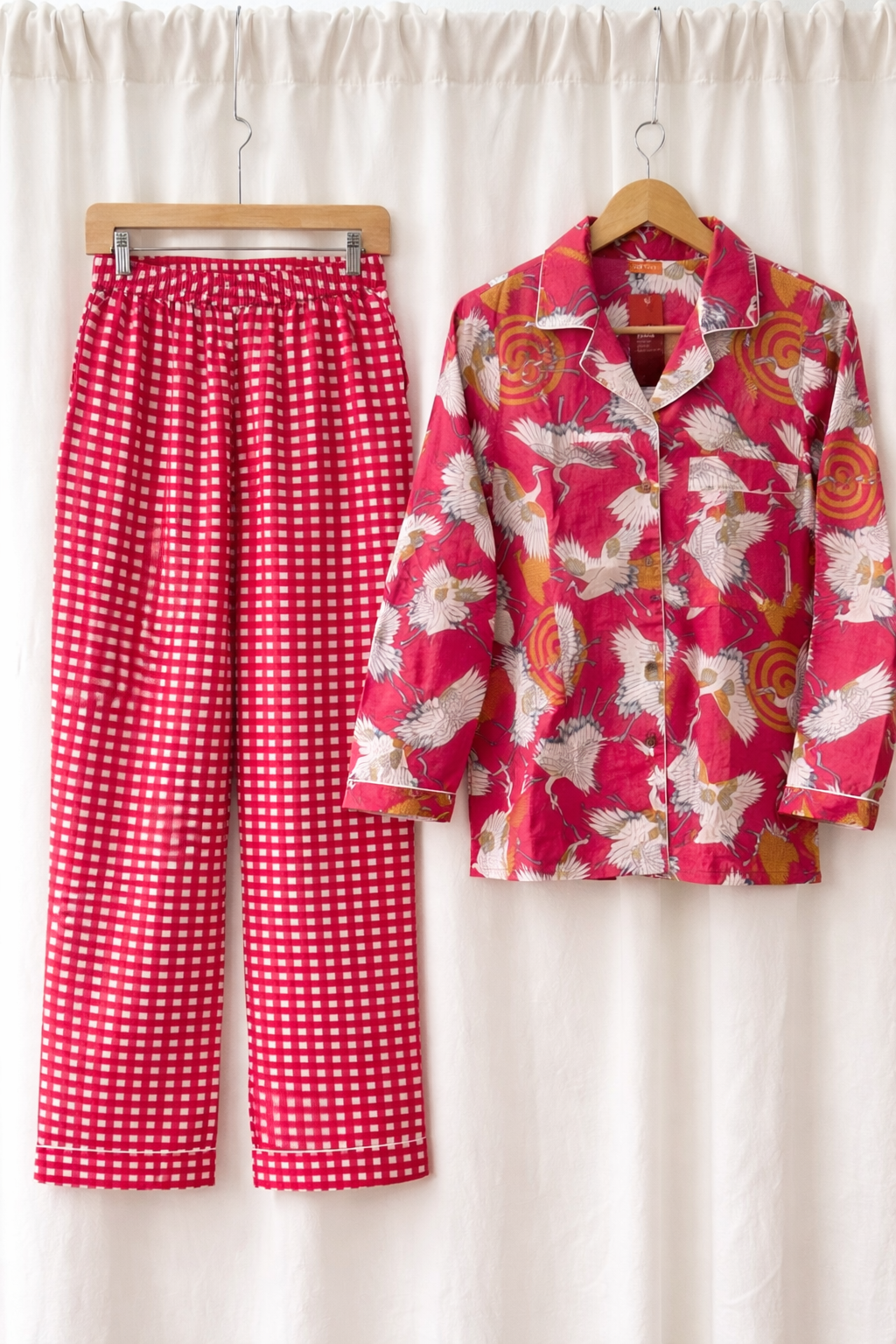 Cranes Cotton Pajama Set