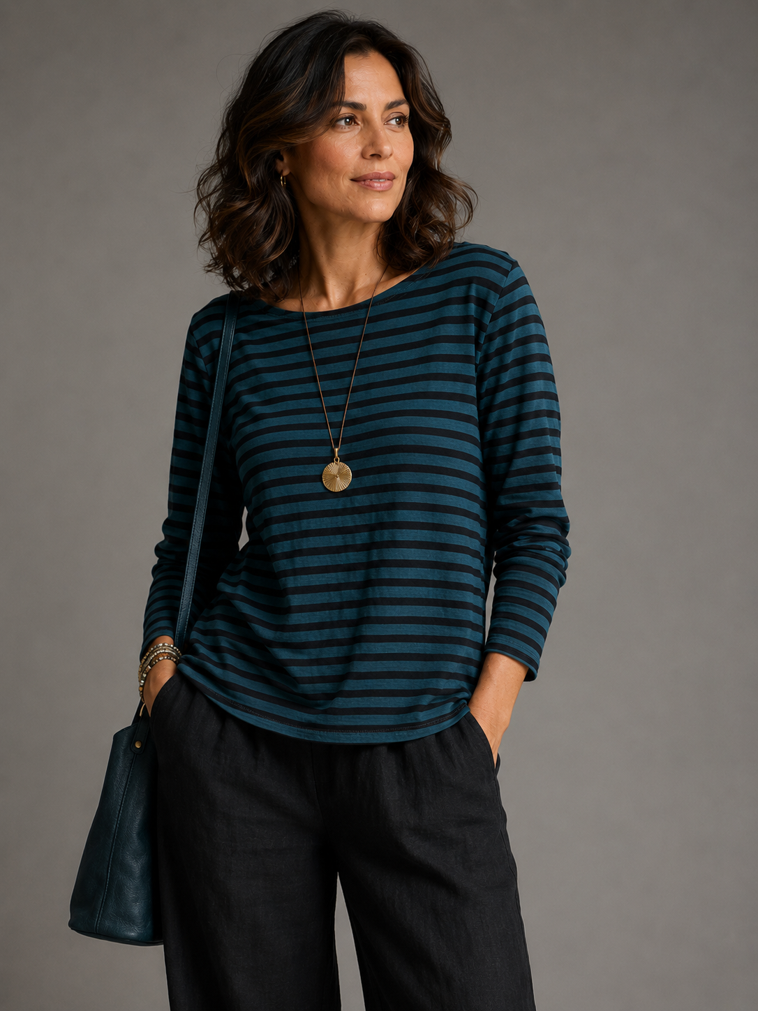 Boatneck Top Peacock