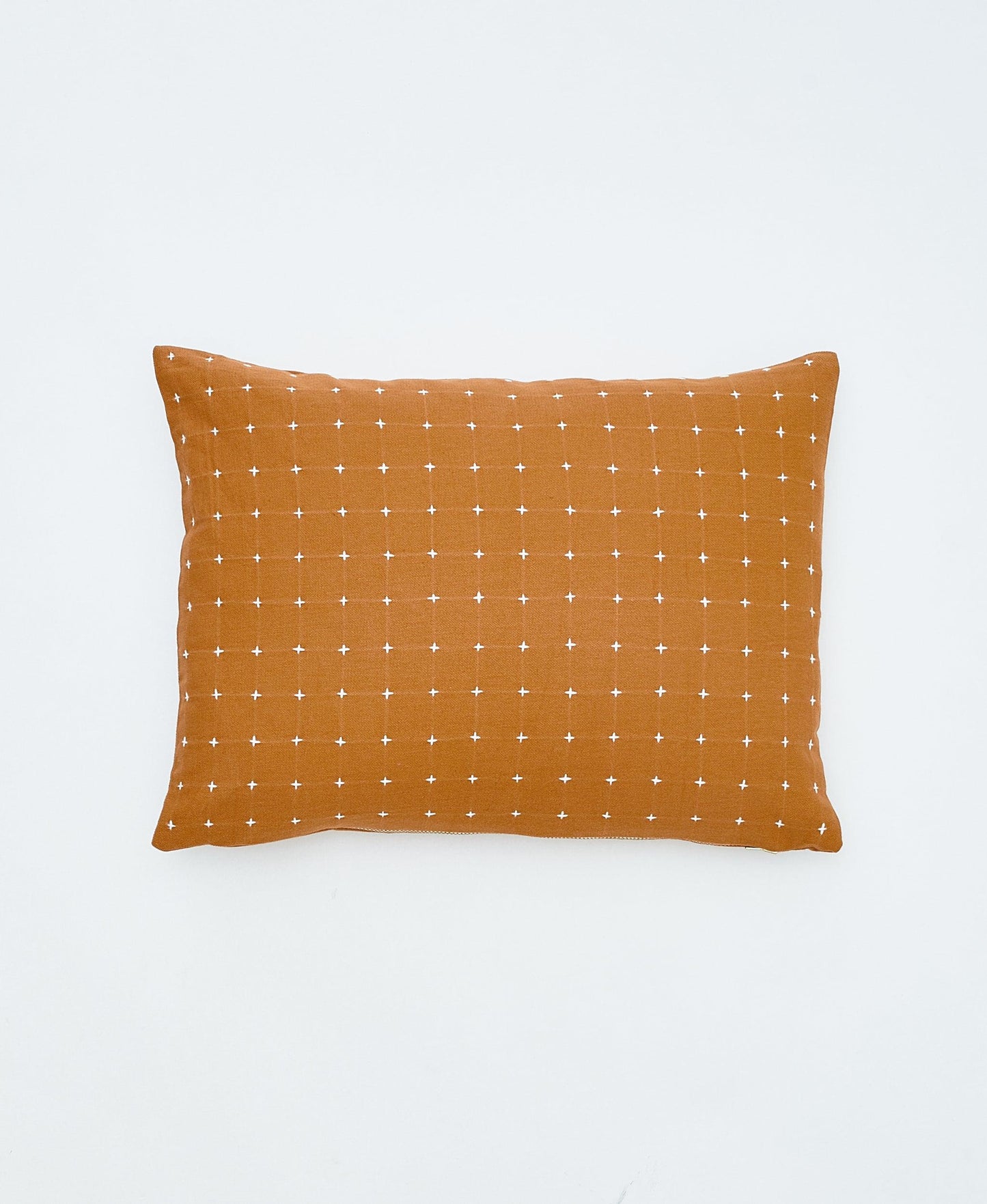 Small Cross-Stitch Throw Pillow- Chestnut