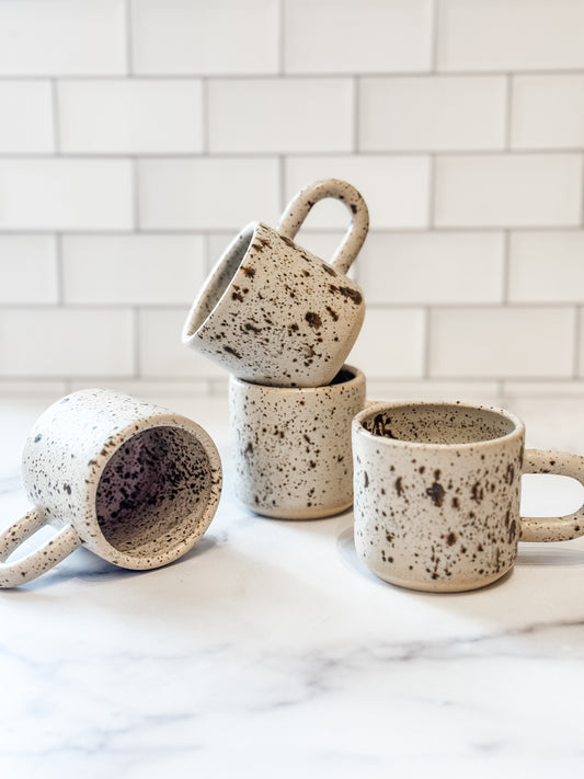 speckled stoneware espresso mugs from garden club ceramics in portland, oregon