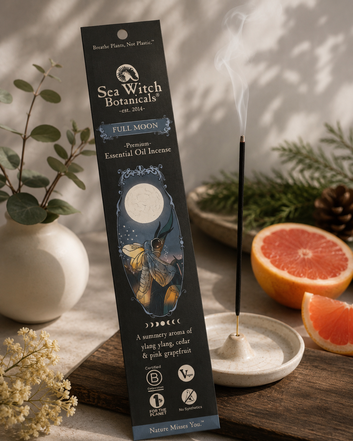 Full Moon Incense Sticks | Cedarwood, Grapefruit & Ylang Ylang