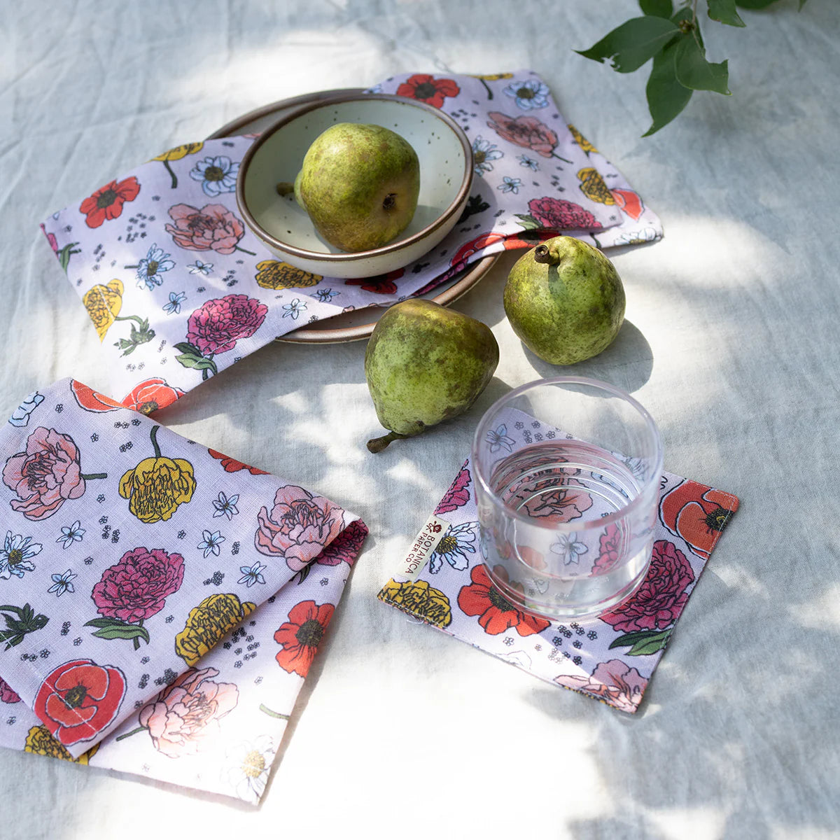 GARDEN FLORA | LINEN TABLE NAPKINS, SET OF 2